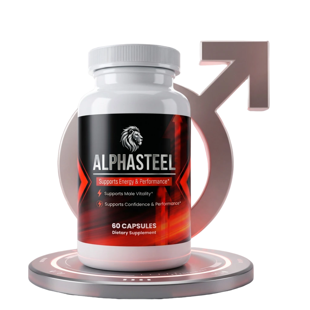 AlphaSteel supplement bottle